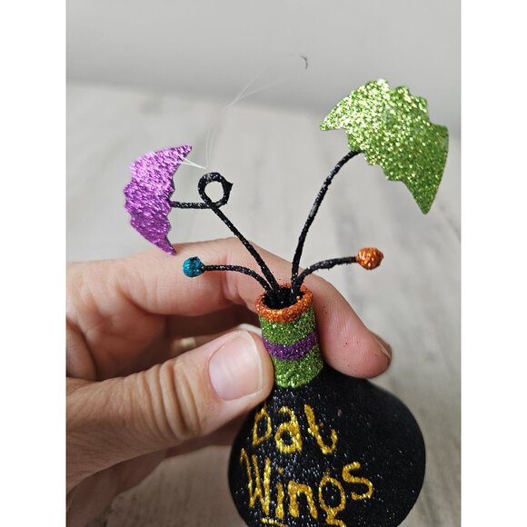 Pier 1 bat wings Halloween ornament glitter RARE vintage Xmas tree - Picture 6 of 9